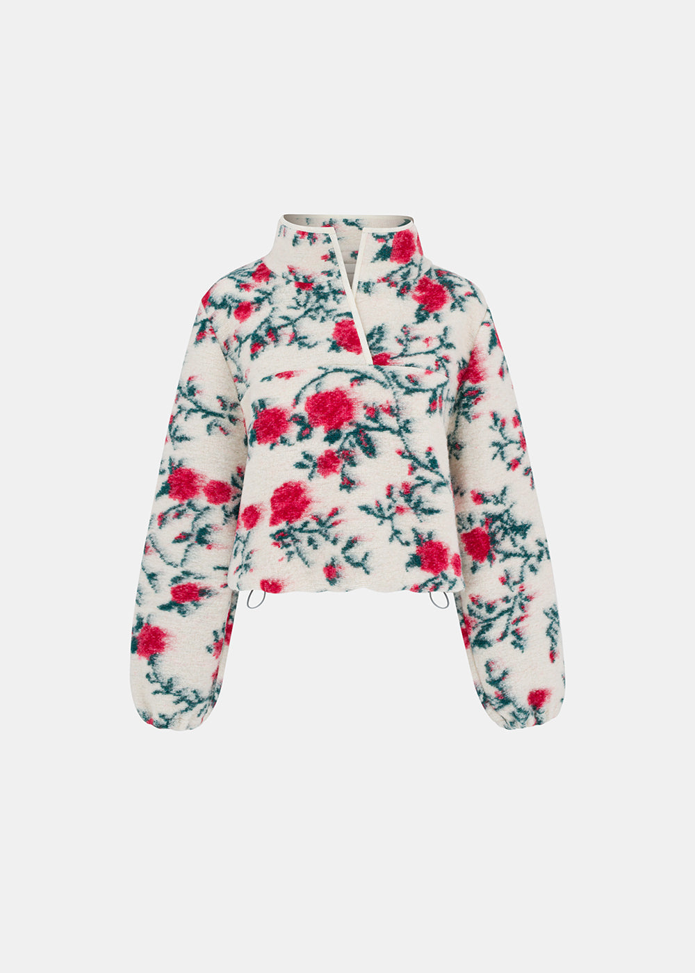 PIU WOOLEN FLEECE SWEATSHIRT ROSES