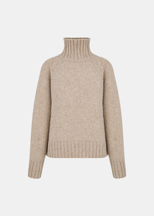 REIGN WOOLEN TURTLENECK SWEATER BEIGE