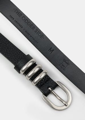 ALWAYS LEATHER BELT BLACK/SILVER