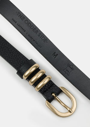 ALWAYS LEATHER BELT BLACK/GOLD