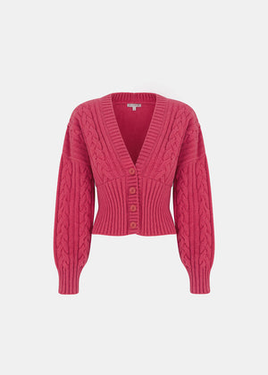 SIERRA WOOLEN CARDIGAN PINK