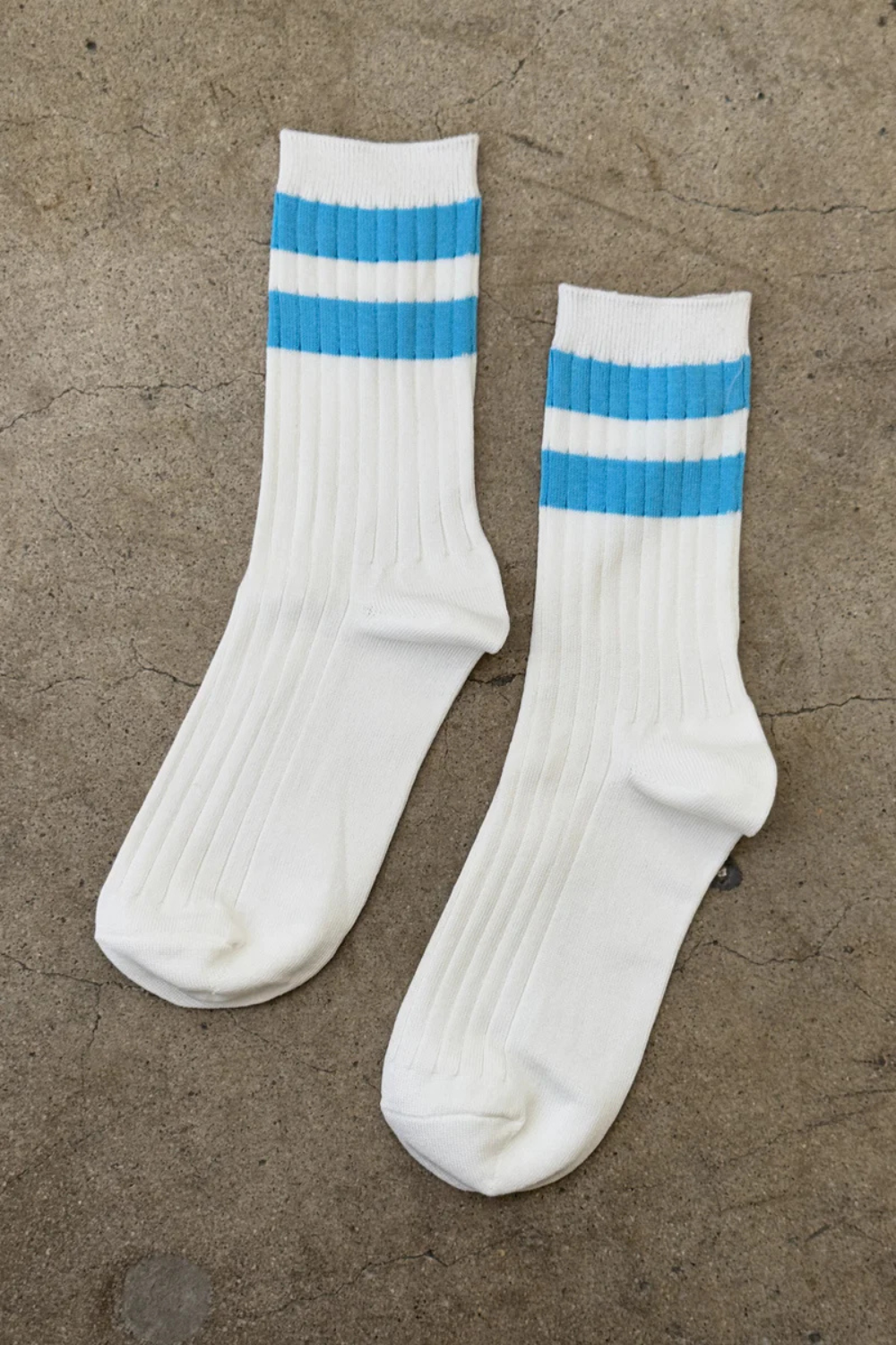 LE BON SHOPPE HER VARSITY SOCKS BLUE STRIPE