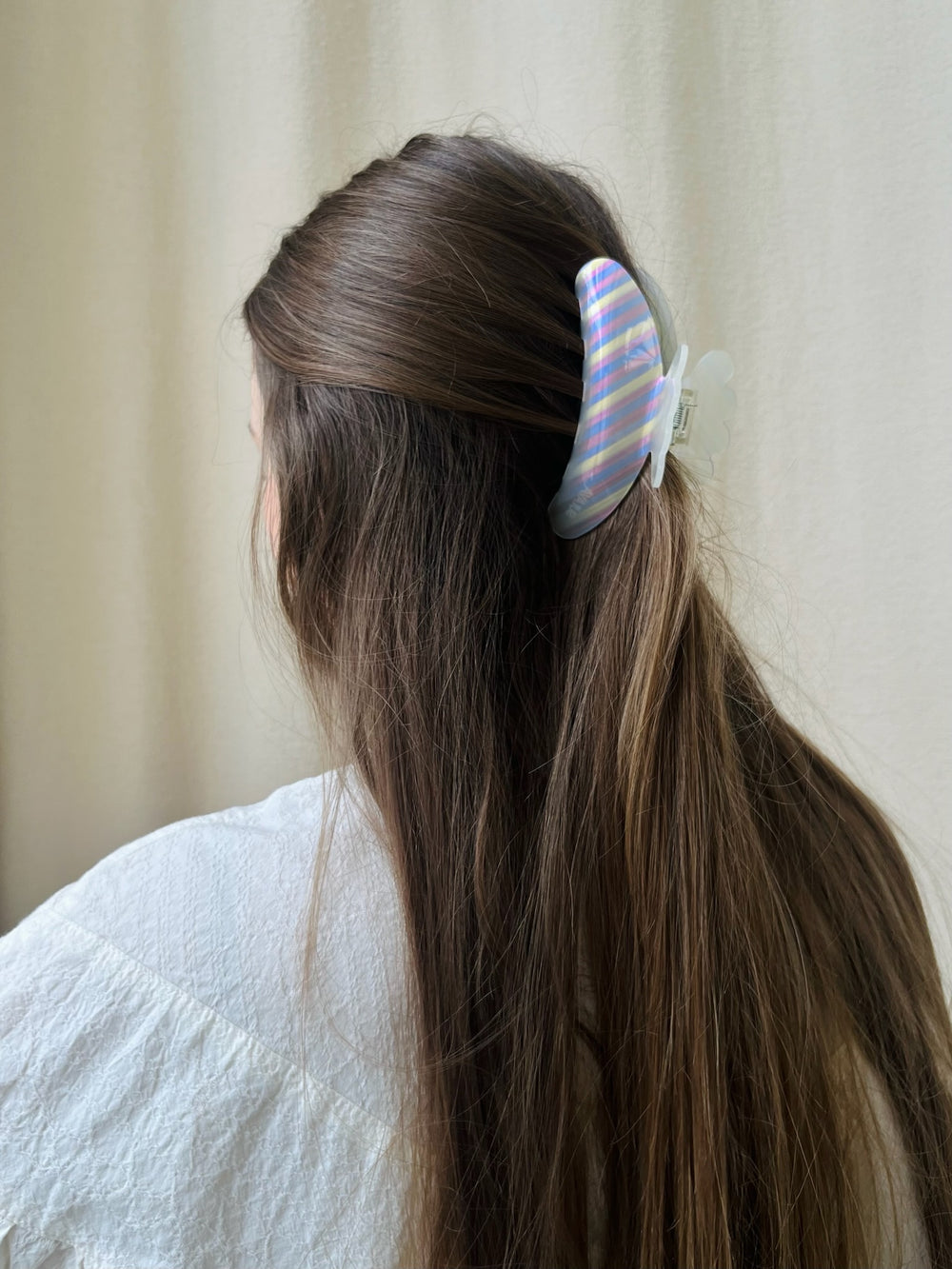 SUI AVA HAIR CLIP HELLE RAINBOW BIG WHITE