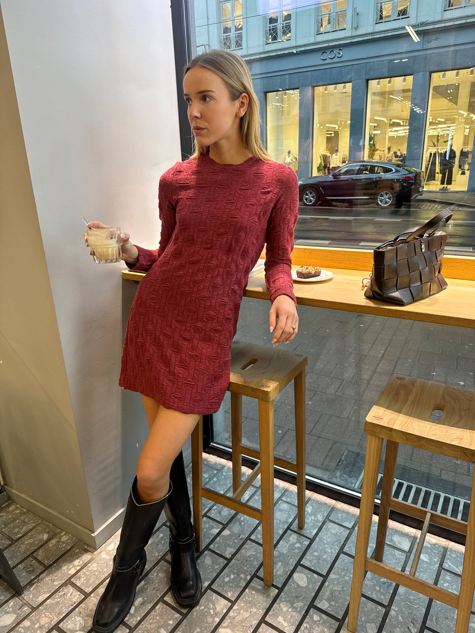 PHILO DRESS BURGUNDY